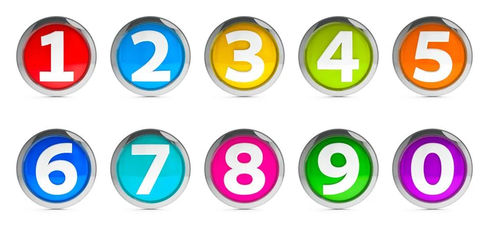 Icons numbers set #3 Stock Illustration