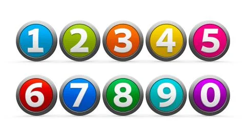 Icons numbers set Stock Illustration
