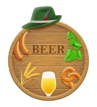 Icons objects and design elements for oktoberfest beer festival vector illust Stock Illustration