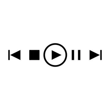 Icons play, pause, stop, next vector Stock Illustration