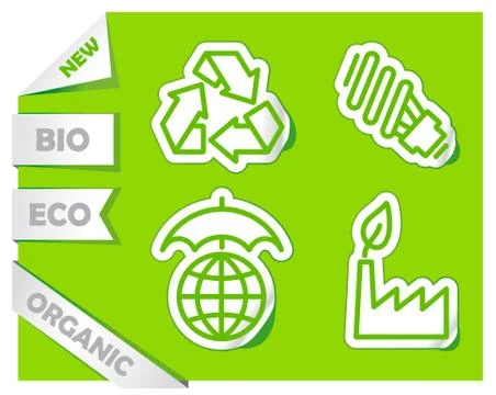 Icons of preservation of the environment Stock Illustration