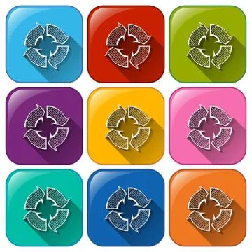 Icons with recycle template Stock Illustration