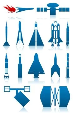 Icons of rockets Stock Illustration