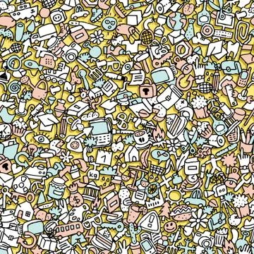 Icons seamless pattern Stock Illustration