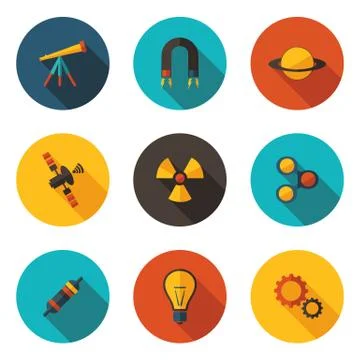 Icons sections of physics Stock Illustration