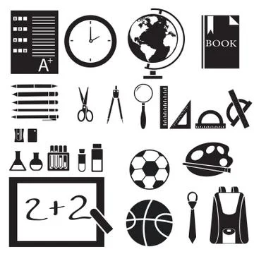Icons set of back to school concept pictogram Stock Illustration