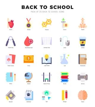 Icons set. Back To School for web. app. vector illustration. Stock Illustration