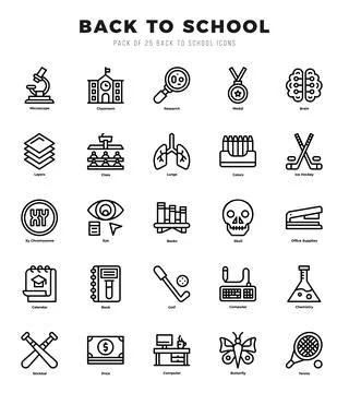 Icons set. Back To School for web. app. vector illustration. Ilustración de archivo