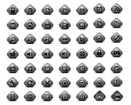 Icons set black 스톡 일러스트