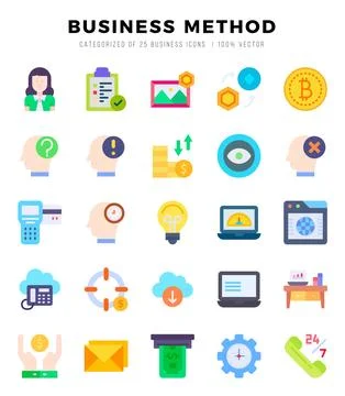 Icons set. Business Method for web. app. vector illustration. Stock Illustration