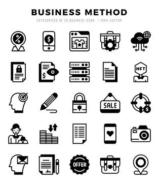 Icons set. Business Method for web. app. vector illustration. Stock Illustration