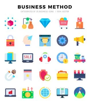 Icons set. Business Method for web. app. vector illustration. Illustrazione stock