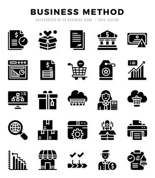 Icons set. Business Method for web. app. vector illustration. Stock Illustration