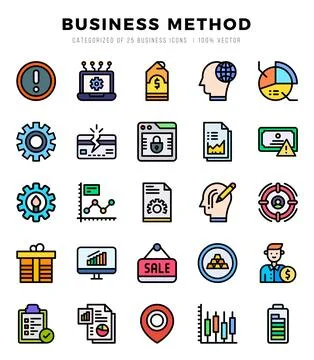 Icons set. Business Method for web. app. vector illustration. 스톡 일러스트