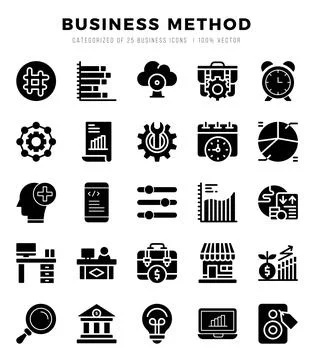 Icons set. Business Method for web. app. vector illustration. Stock Illustration