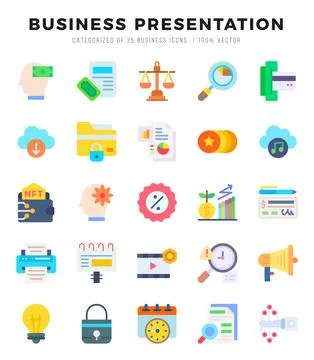 Icons set. Business Presentation for web. app. vector illustration. 스톡 일러스트