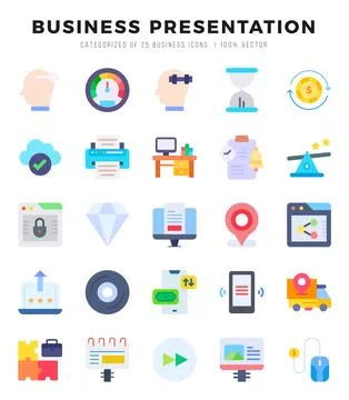 Icons set. Business Presentation for web. app. vector illustration. 스톡 일러스트