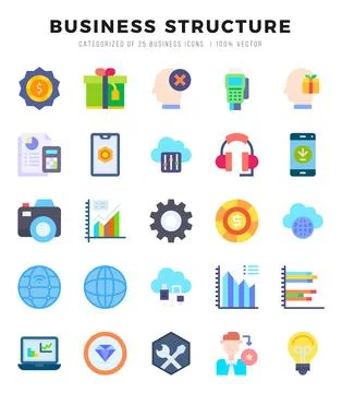 Icons set. Business Structure for web. app. vector illustration. Illustrazione stock