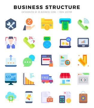 Icons set. Business Structure for web. app. vector illustration. Illustrazione stock