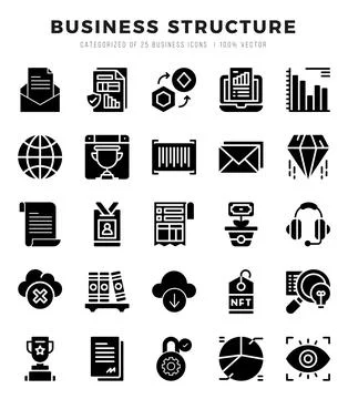Icons set. Business Structure for web. app. vector illustration. Stock Illustration