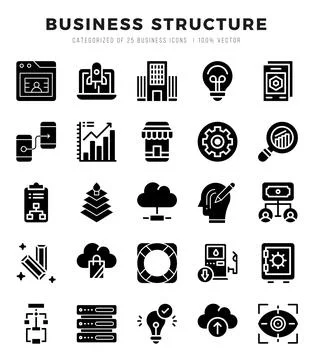 Icons set. Business Structure for web. app. vector illustration. Stock Illustration