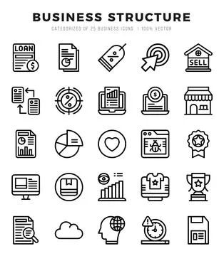 Icons set. Business Structure for web. app. vector illustration. 스톡 일러스트