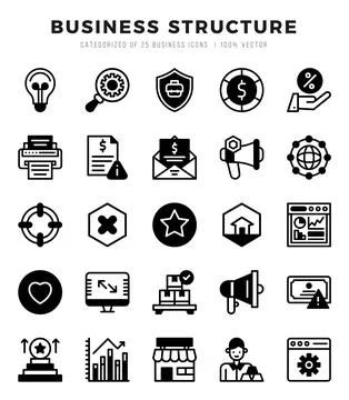 Icons set. Business Structure for web. app. vector illustration. Illustrazione stock