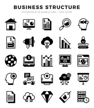 Icons set. Business Structure for web. app. vector illustration. Stock Illustration