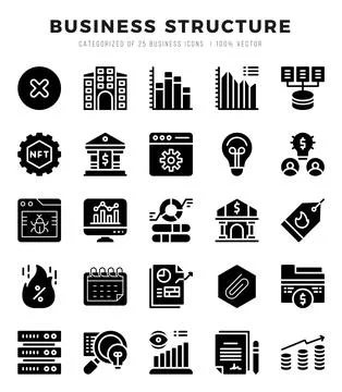 Icons set. Business Structure for web. app. vector illustration. Stock Illustration