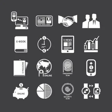 Icons set business technology vector design. Stock Illustration