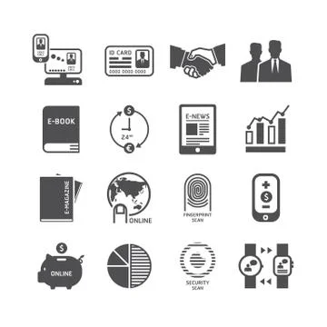 Icons set business technology vector design. Stock Illustration