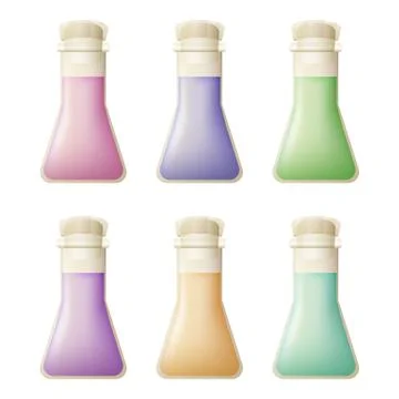 Icons set of chemical flasks. Stock Illustration