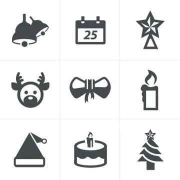 Icons set Christmas, Vector Design Stock Illustration