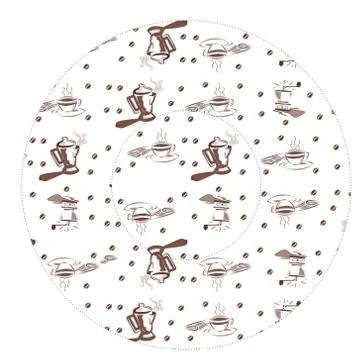 Icons set with coffee time pattern, cupcakes form temlpate Illustrazione stock