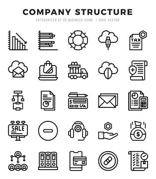 Icons set. Company Structure for web. app. vector illustration. 스톡 일러스트