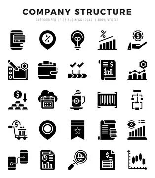Icons set. Company Structure for web. app. vector illustration. Illustrazione stock
