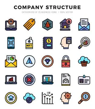 Icons set. Company Structure for web. app. vector illustration. イラスト素材