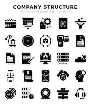Icons set. Company Structure for web. app. vector illustration. Illustrazione stock