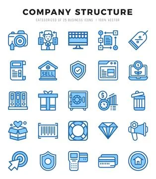 Icons set. Company Structure for web. app. vector illustration. Stock Illustration