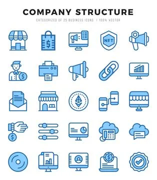 Icons set. Company Structure for web. app. vector illustration. Illustrazione stock