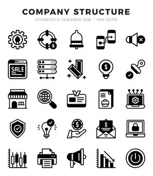 Icons set. Company Structure for web. app. vector illustration. Stock Illustration