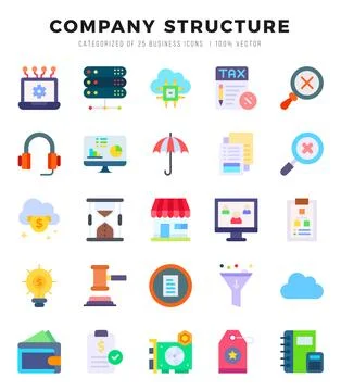 Icons set. Company Structure for web. app. vector illustration. Stock Illustration