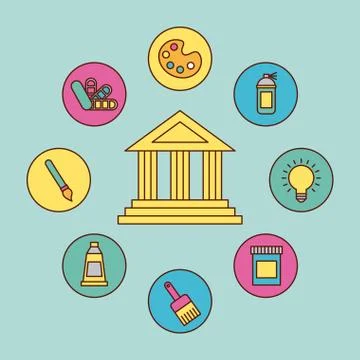 Icons set Creativity draw 스톡 일러스트