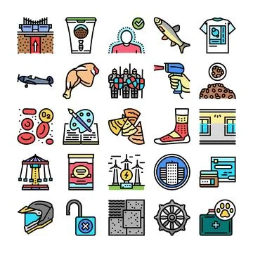 Icons set graphics art design illustration collection Stock Illustration