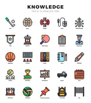 Icons set. Knowledge for web. app. vector illustration. Stock Illustration