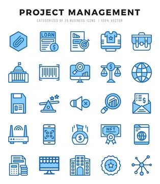 Icons set. Project Management for web. app. vector illustration. Stockillustratie