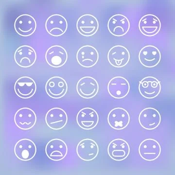 Icons set of smiley faces for mobile application interface Stock Illustration