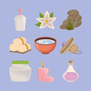 Icons set of spa 스톡 일러스트