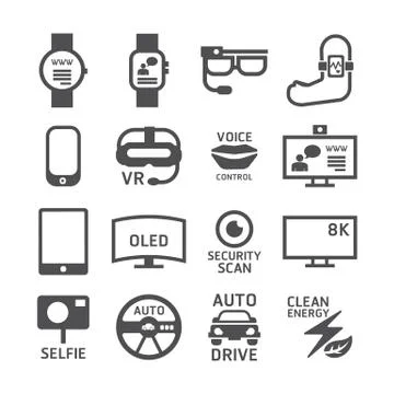 Icons set technology vector design. Stock Illustration