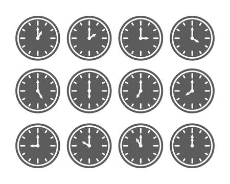Icons set timer, clock, alarm clock, stopwatch and time icon. Stock Illustration